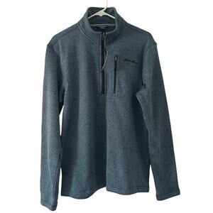 Eddie Bauer Sweater Fleece 1/4 Zip Mock Neck Classic Fit Pullover M Medium New
